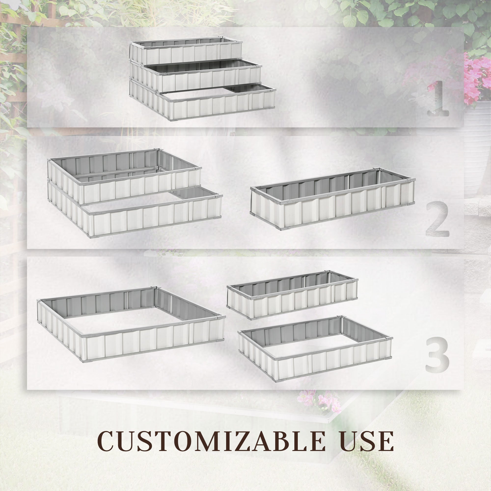 3-Tier Raised Garden Bed – Outdoor Patio Planter Box with Gloves