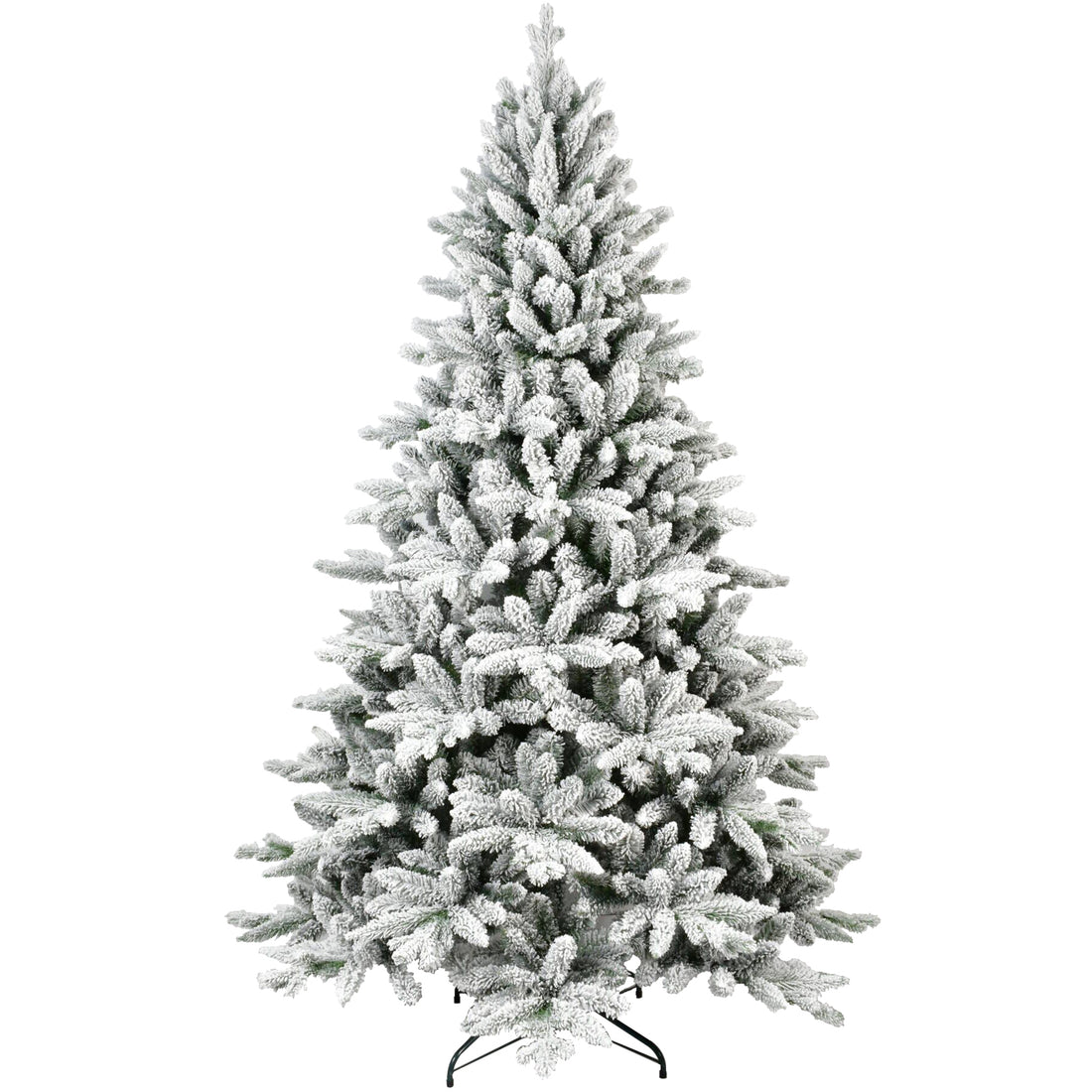 7ft Flocked Hinged Christmas Tree – PVC/PE, Eco-Friendly & Fire-Resistant