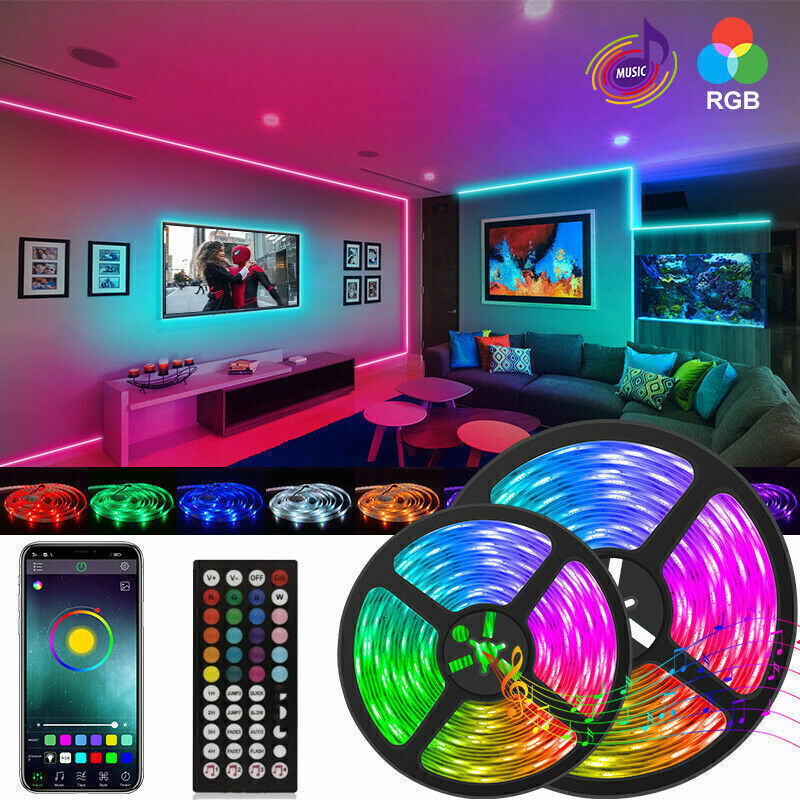 5050 RGB LED Strip Lights – Bluetooth Remote TV Backlight