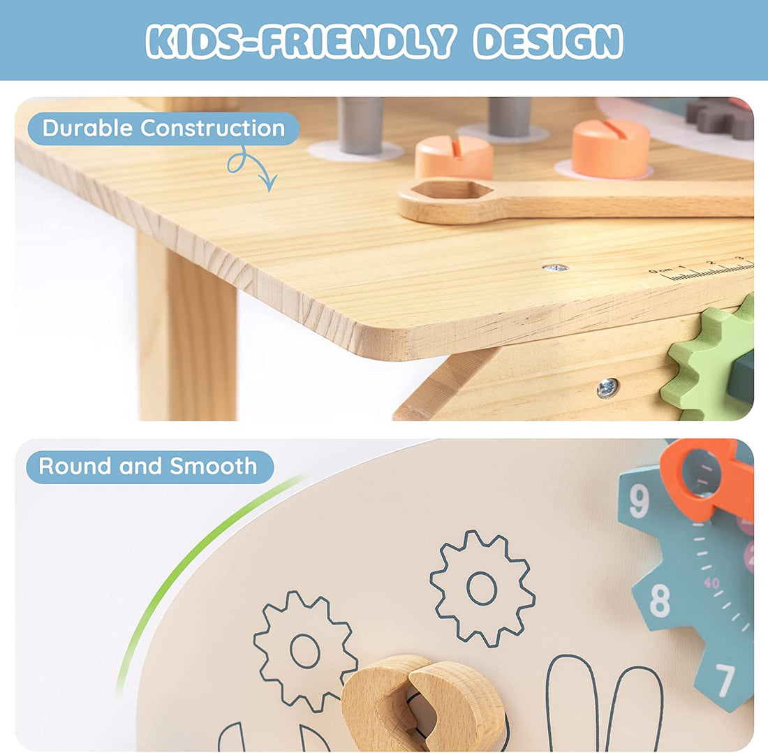 ROBOTIME Kids Workbench Play Set – Pretend Tool Bench Toy