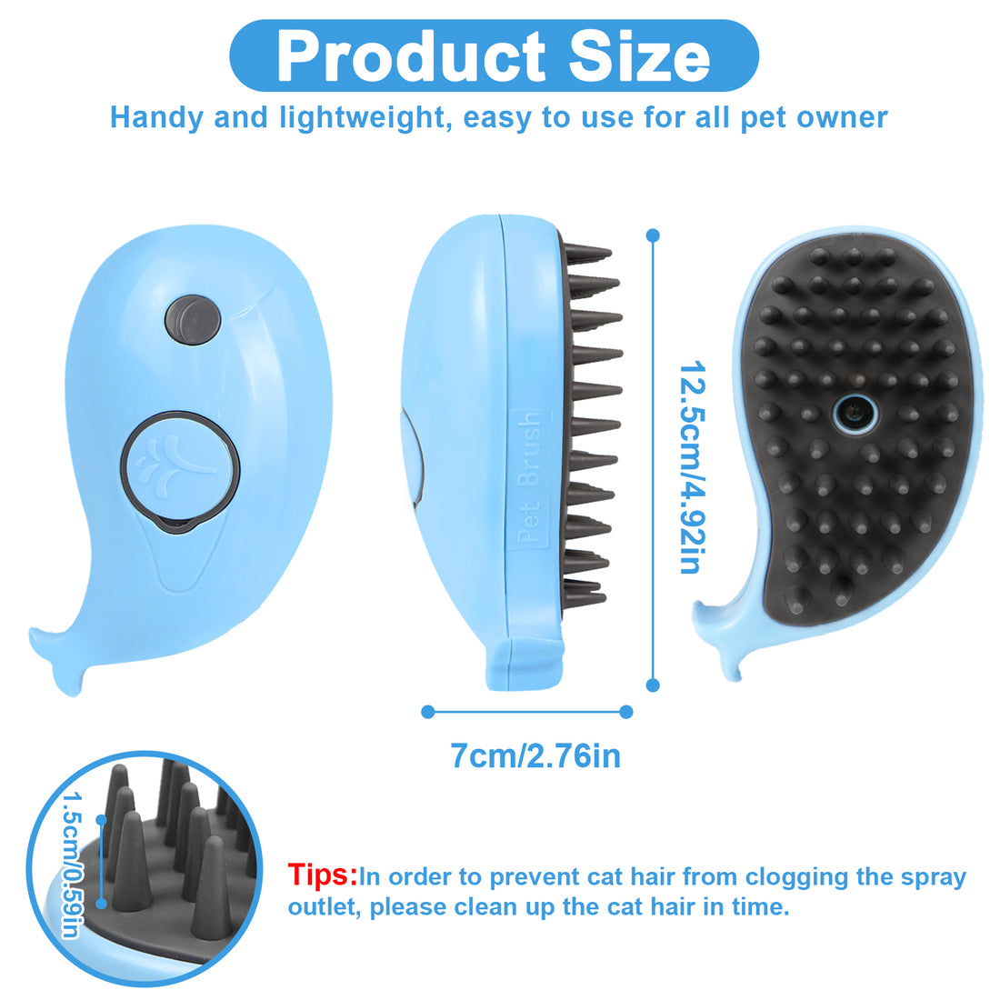 Cat Steam Brush for Shedding – Steamy Grooming & Massage Comb