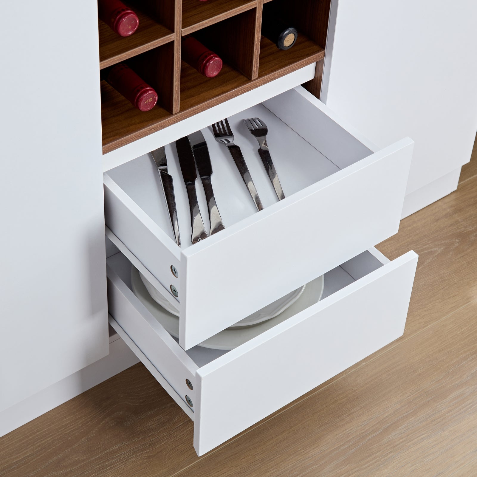 Farmhouse Coffee Bar Cabinet – 68.89" Kitchen Buffet with Storage