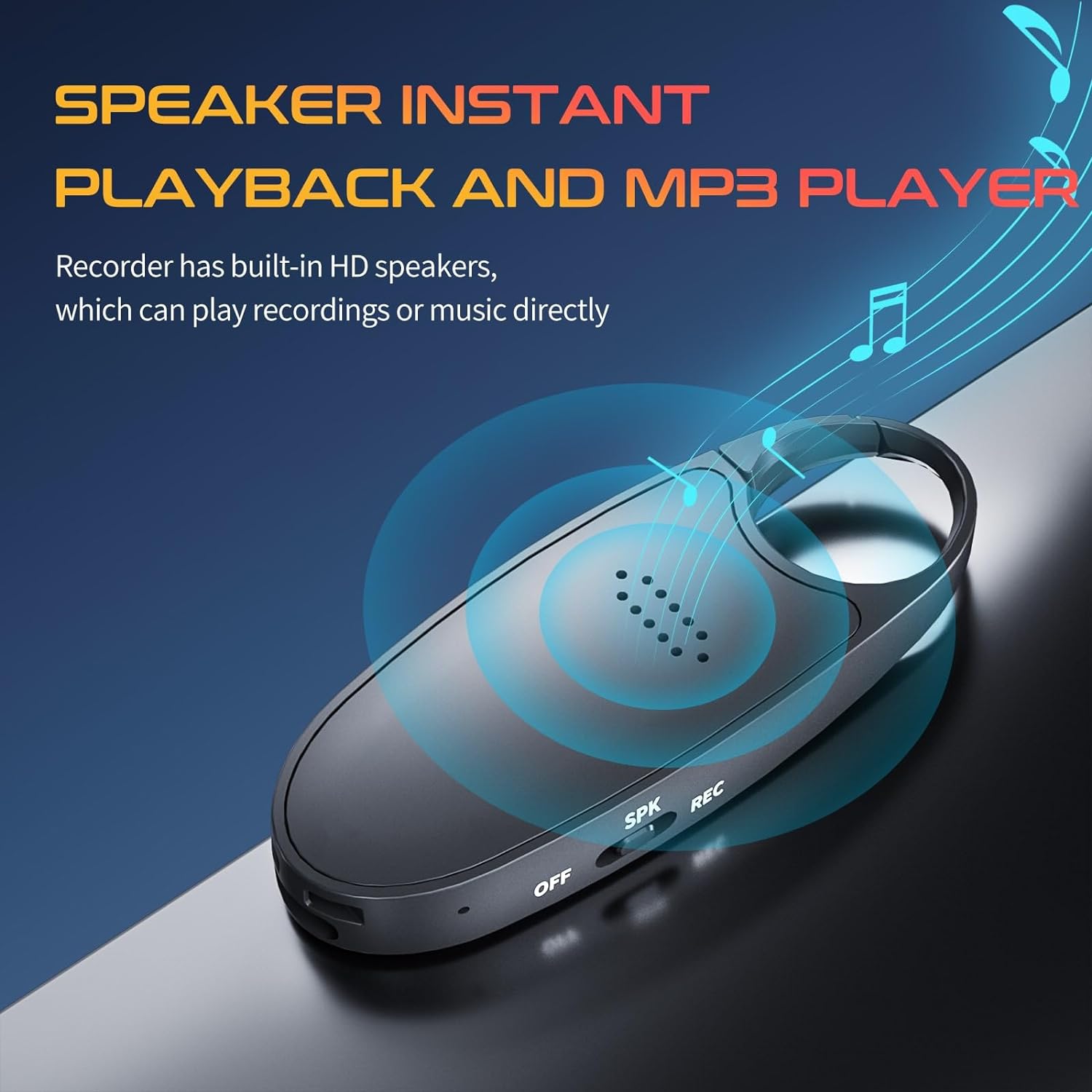 Mini Voice Recorder – Voice-Activated, Magnetic Keychain with Playback