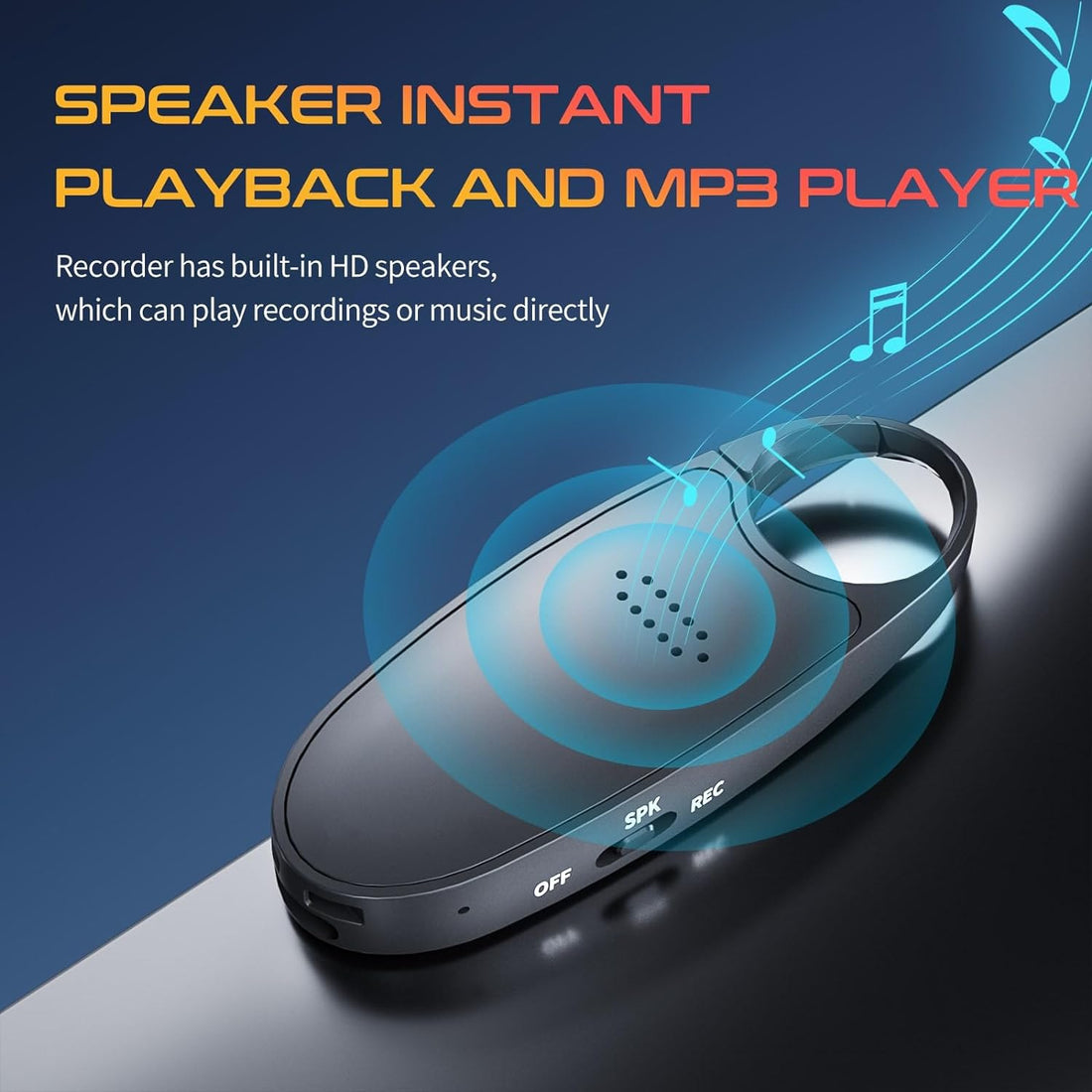 Mini Voice Recorder – Voice-Activated, Magnetic Keychain with Playback