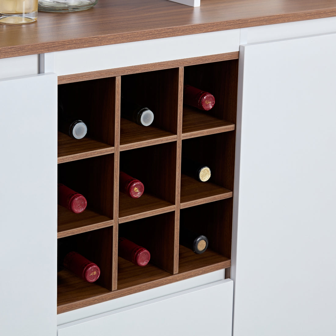 Farmhouse Coffee Bar Cabinet – 68.89" Kitchen Buffet with Storage
