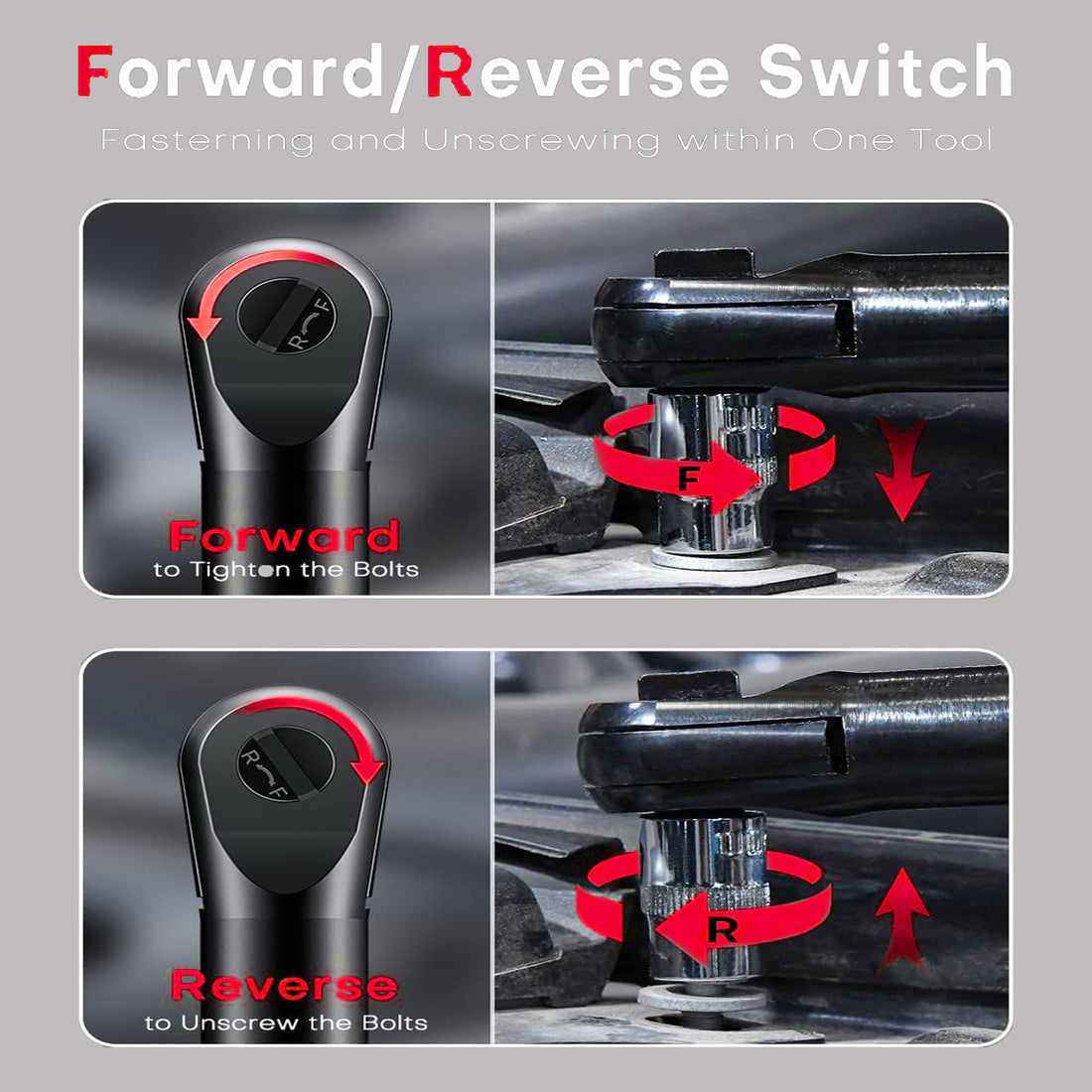 TQUAGGA 12V Cordless Electric Ratchet Wrench Set – 45 ft-lb Power