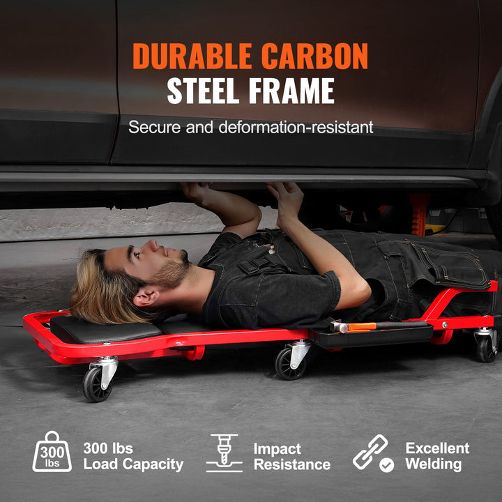 44" Mechanic Garage Creeper – 300 lb Capacity Rolling Seat