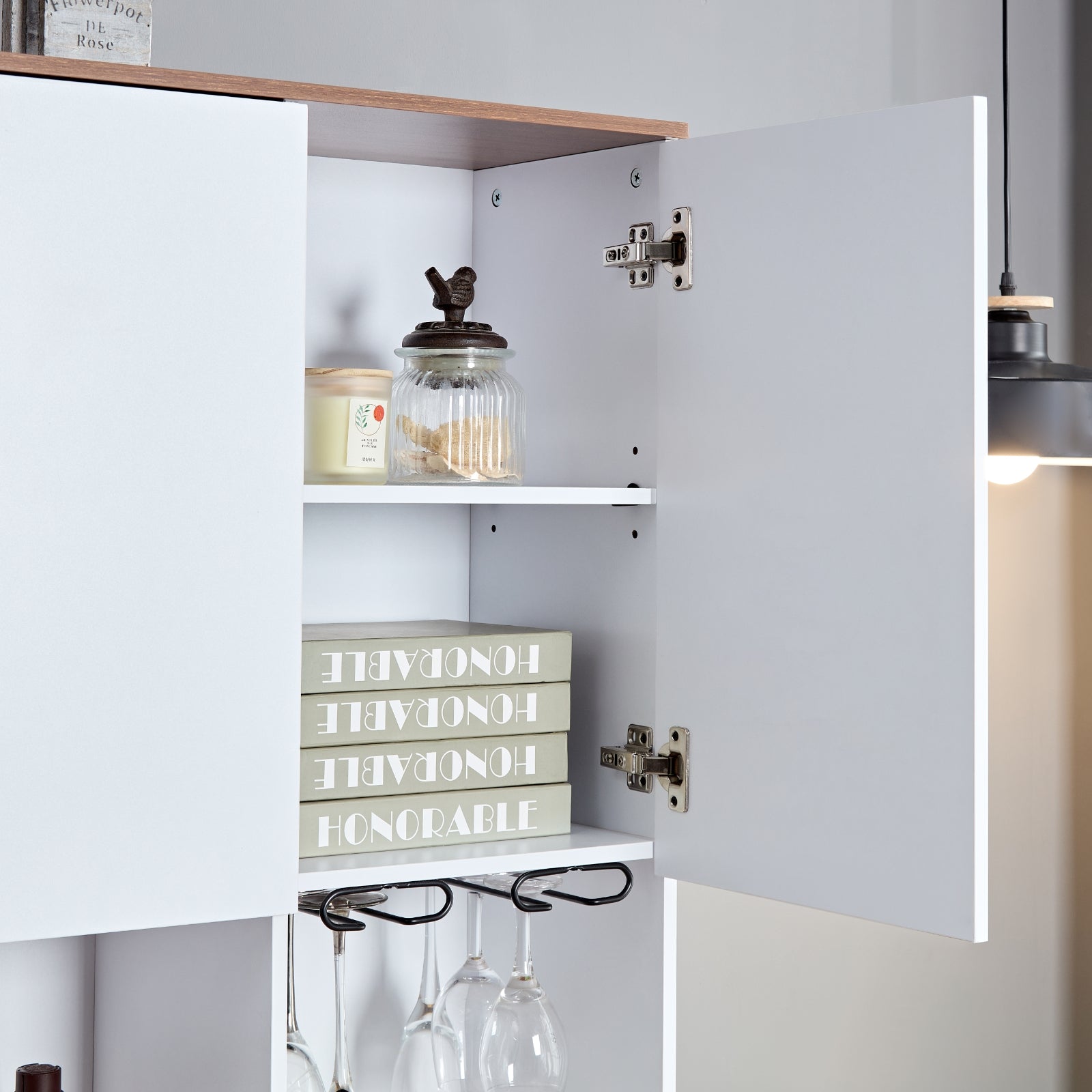 Farmhouse Coffee Bar Cabinet – 68.89" Kitchen Buffet with Storage
