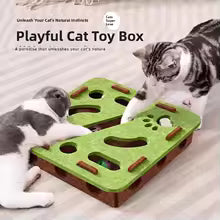 Cat Puzzle Toy Felt Puzzle Box Cat Exercise Toy With Ball Indoor Sports Entertainment Hunting Cat Toys For Indoor Cats