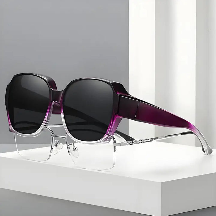 Dual-Use Clip-On Fashion Glasses – Stylish Rectangular Unisex Design