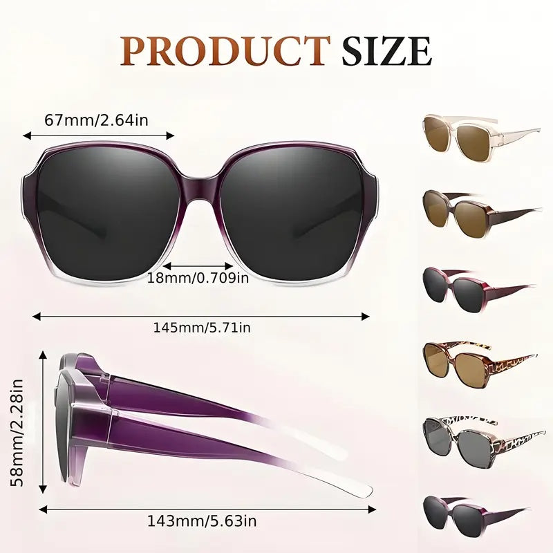 Dual-Use Clip-On Fashion Glasses – Stylish Rectangular Unisex Design