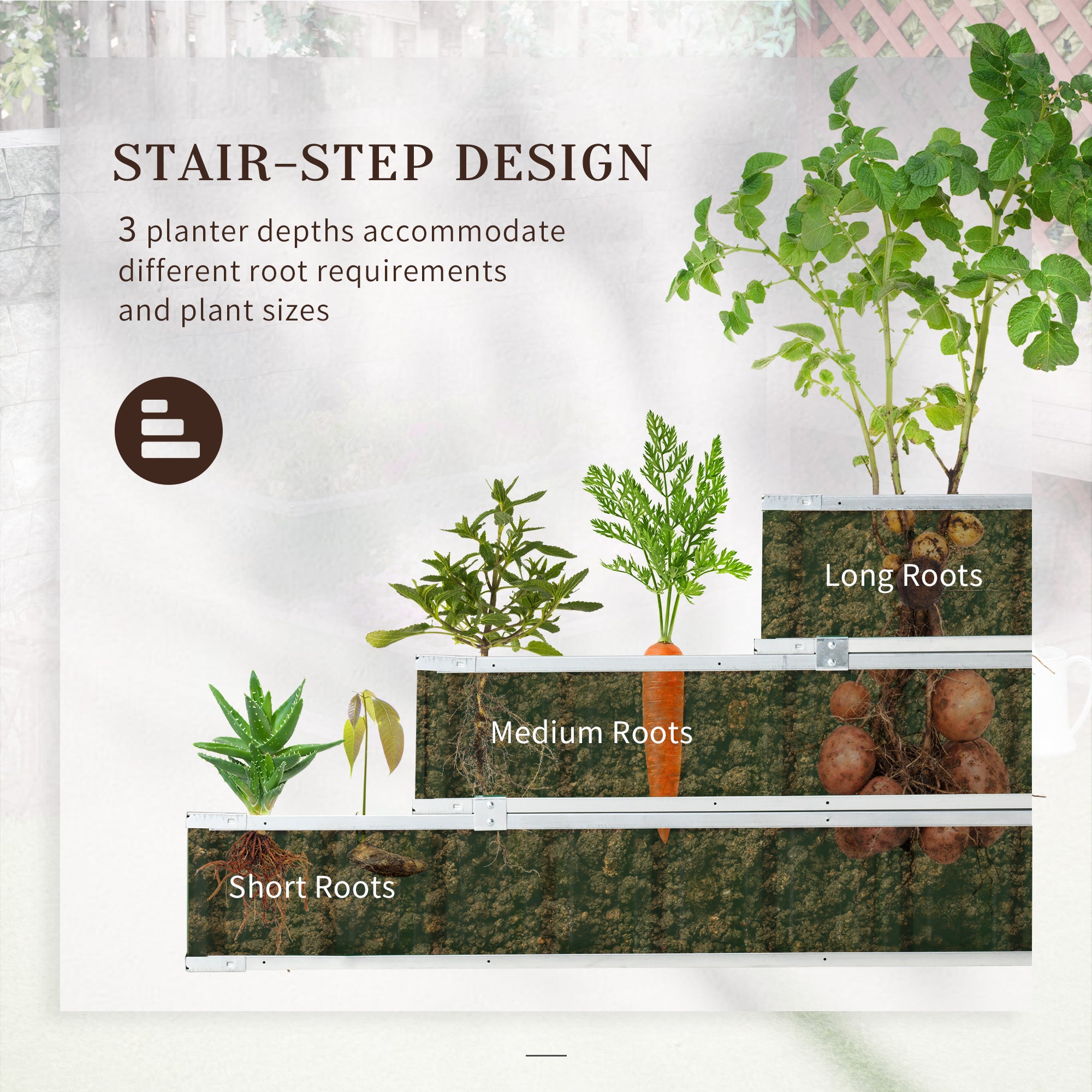 3-Tier Raised Garden Bed – Outdoor Patio Planter Box with Gloves