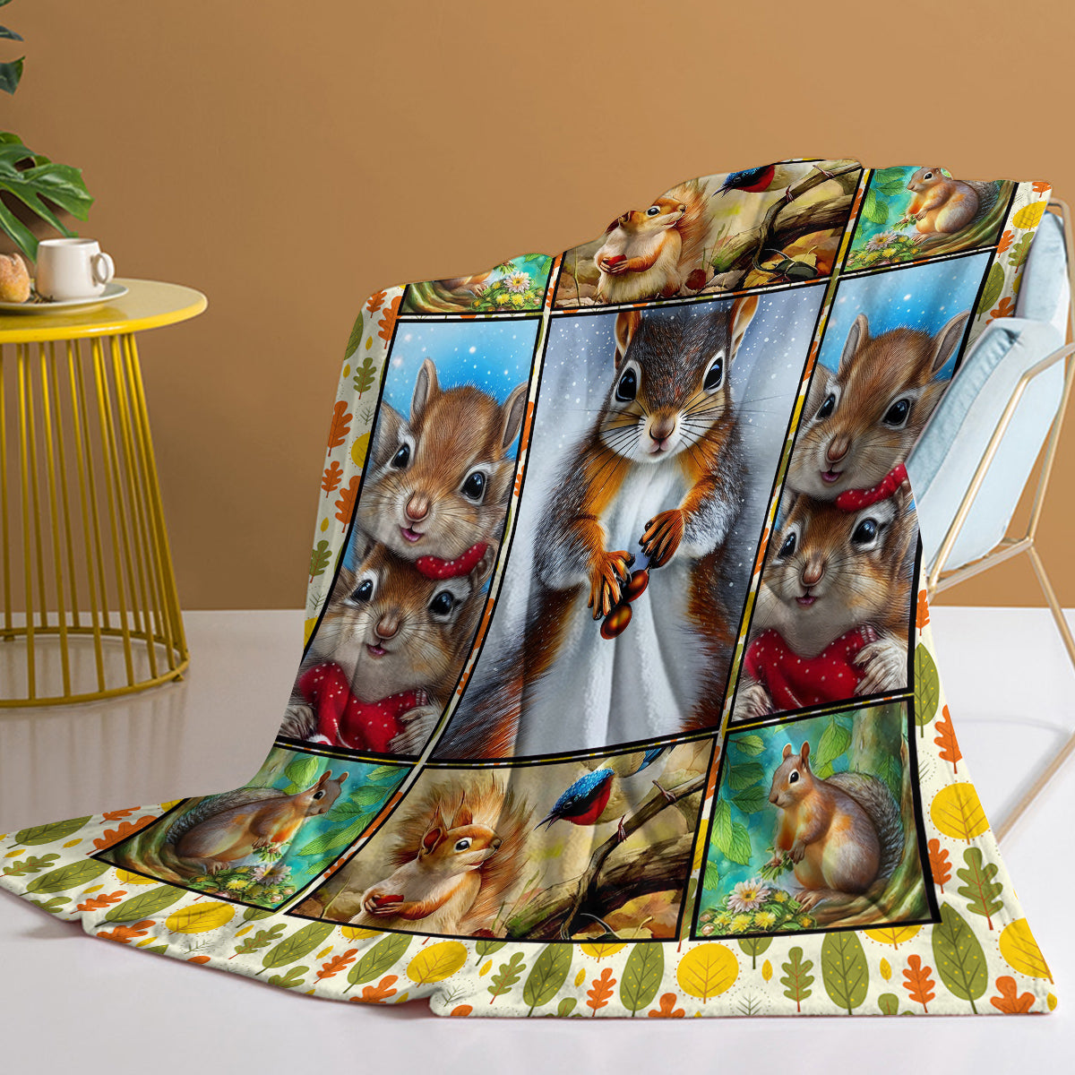 Cute Cartoon Squirrel Blanket – Soft, Warm & All-Season