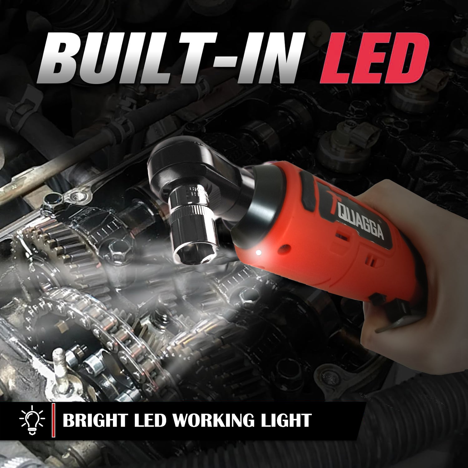 TQUAGGA 12V Cordless Electric Ratchet Wrench Set – 45 ft-lb Power