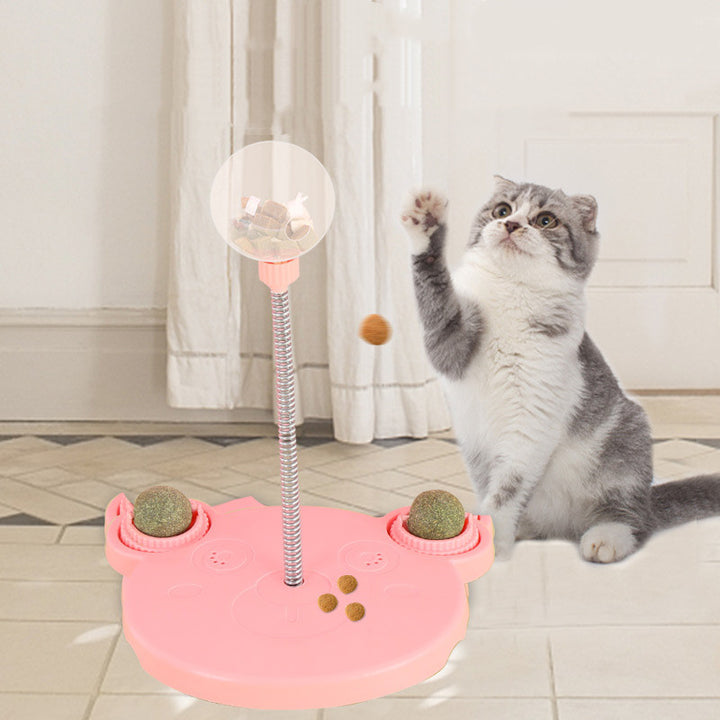 Interactive Cat Feeder Toy – Self-Playing Tumbler Treat Dispenser