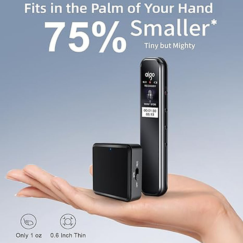 Magnetic Digital Voice Recorder – AI Noise Reduction, Portable Audio Device (Black)
